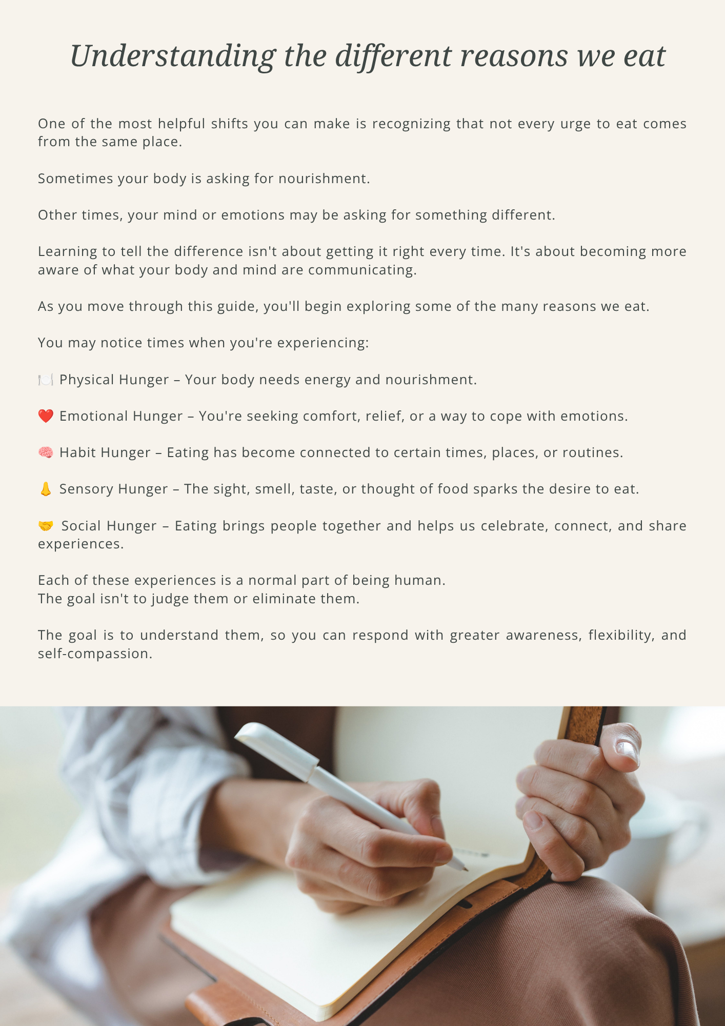 Guide page: Understanding the different reasons we eat